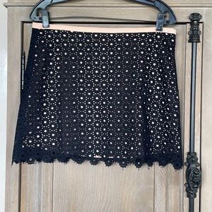 McGinn Black and Cream Mini Skirt